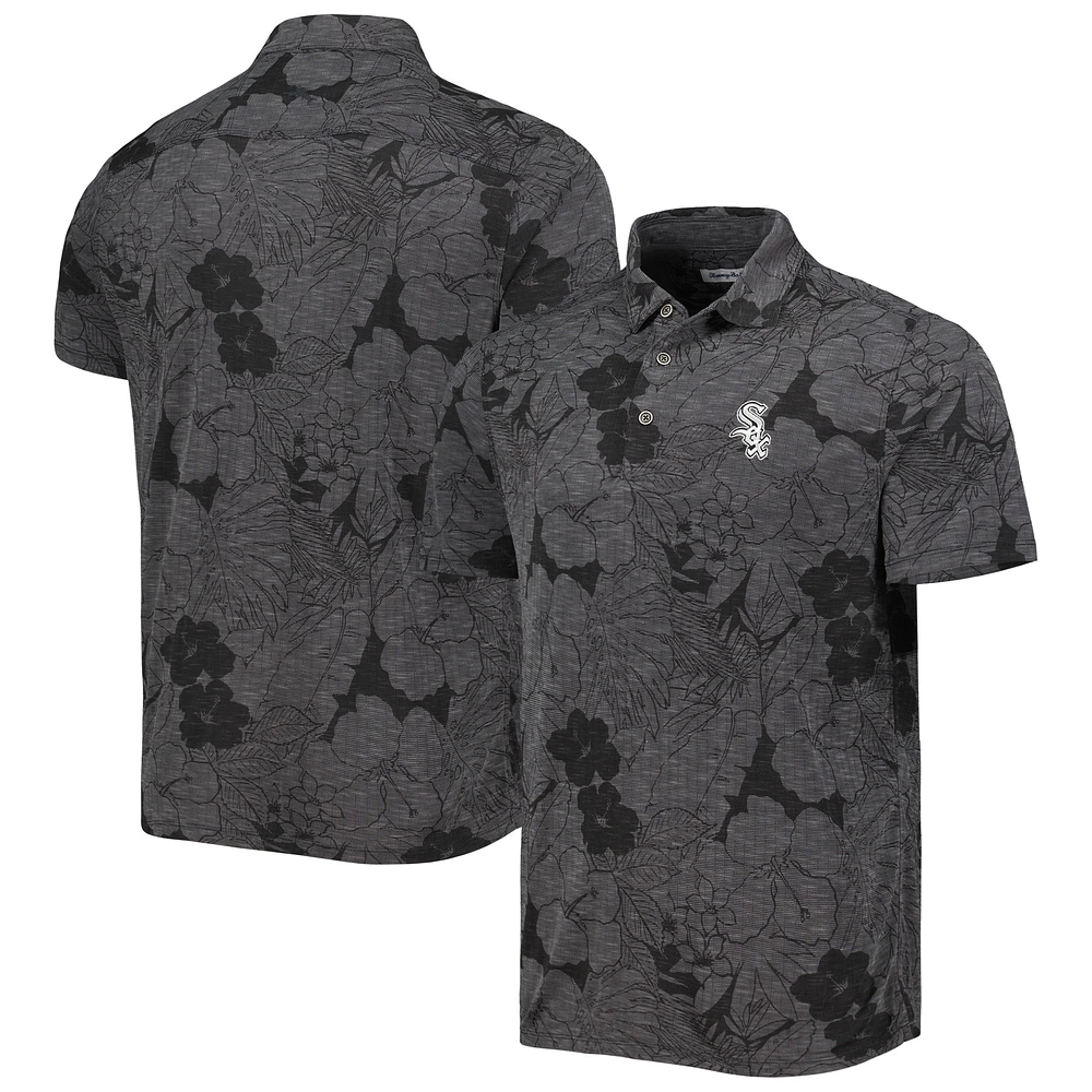 Men's Tommy Bahama Black Chicago White Sox Blooms Polo