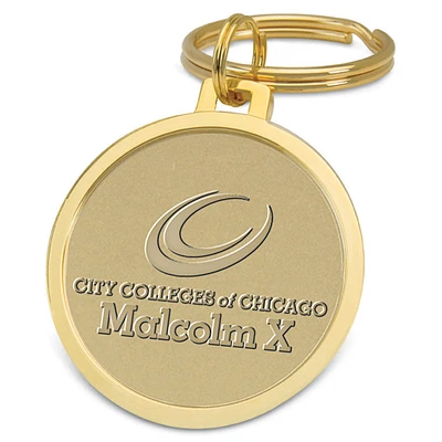 Gold Malcolm X College Hawks Split-Wire Key Ring