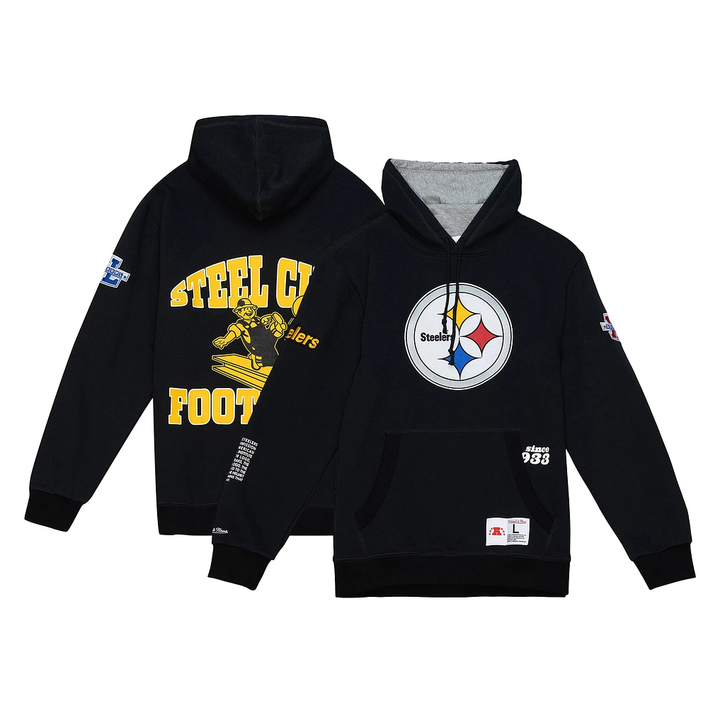 Men's Mitchell & Ness Black Pittsburgh Steelers Team Origins Fleece Pullover Hoodie