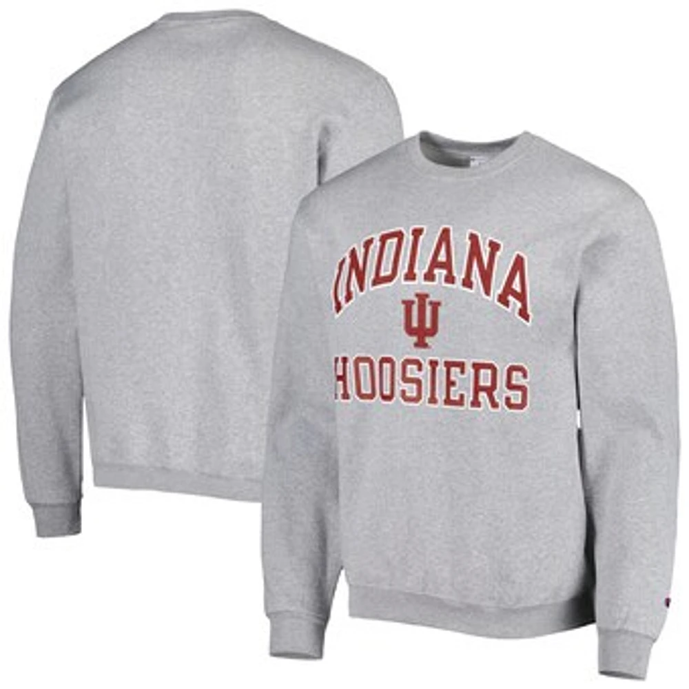 Men's Champion Heather Gray Indiana Hoosiers High Motor Pullover Sweatshirt