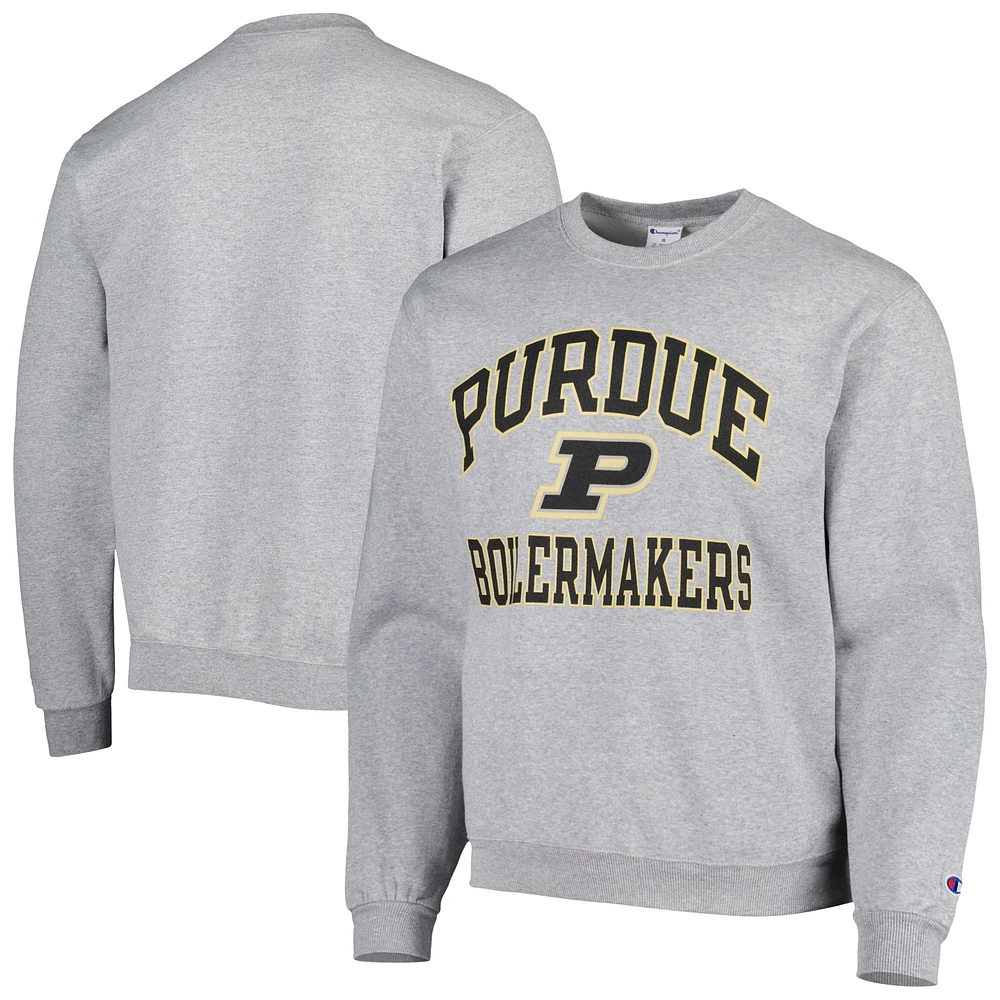 Men's Champion Heather Gray Purdue Boilermakers High Motor Pullover Sweatshirt