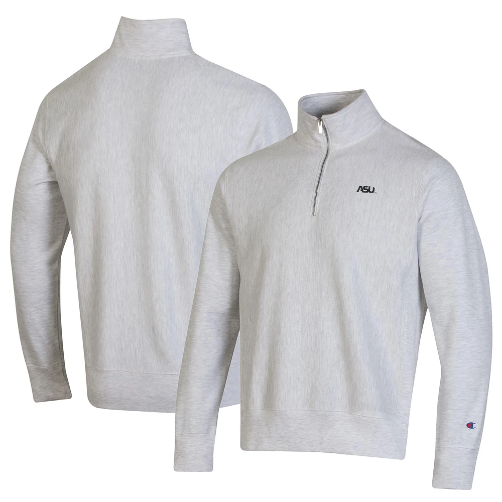 Men's Champion Gray Alabama State Hornets Reverse Weave Quarter-Zip Jacket