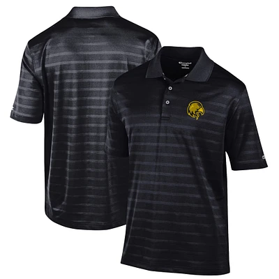 Men's Champion Black Cal State L.A. Golden Eagles Relaxed Fit Textured Solid Polo