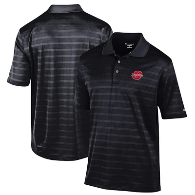 Men's Champion Black Cal State Stanislaus Warriors Relaxed Fit Textured Solid Polo