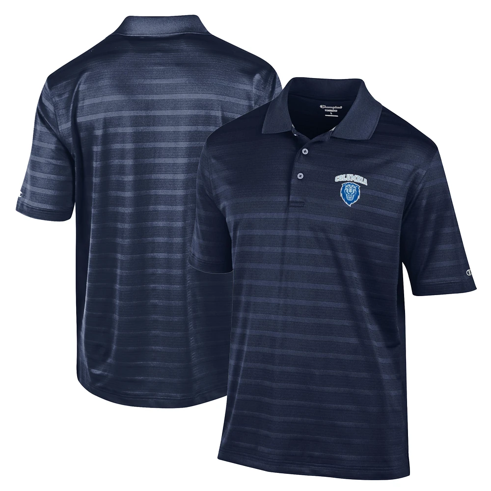 Men's Champion Navy Columbia University Relaxed Fit Textured Solid Polo