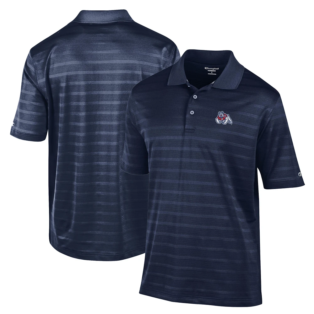 Men's Champion Navy Fresno State Bulldogs Relaxed Fit Textured Solid Polo