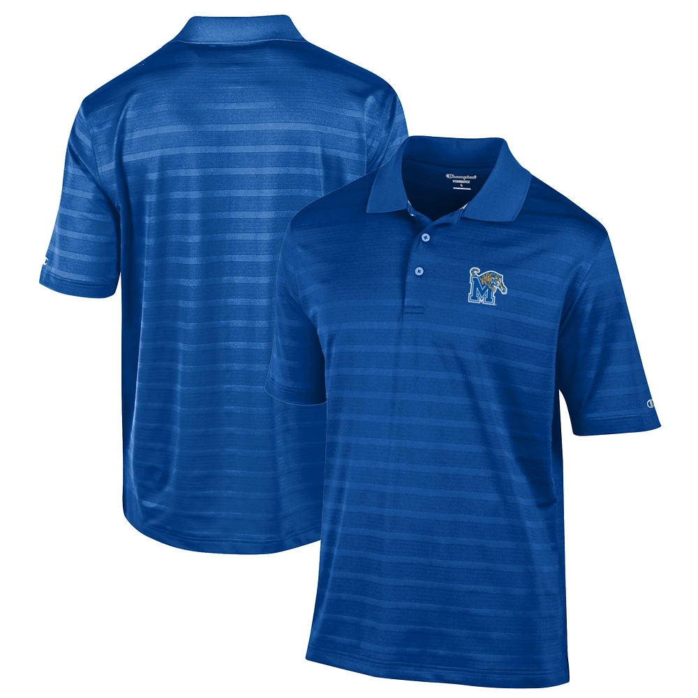 Men's Champion Blue Memphis Tigers Relaxed Fit Textured Solid Polo