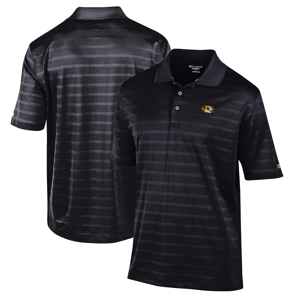 Men's Champion Black Missouri Tigers Relaxed Fit Textured Solid Polo