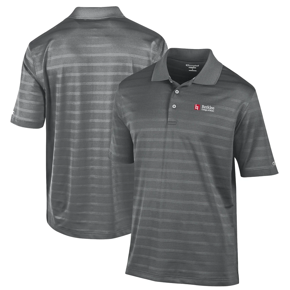 Men's Champion Gray Berklee College of Music Relaxed Fit Textured Solid Polo
