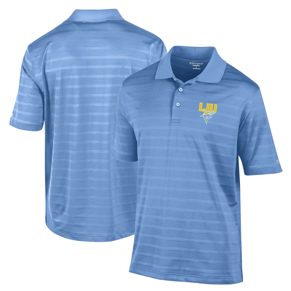 Men's Champion Blue LIU Sharks Relaxed Fit Textured Solid Polo