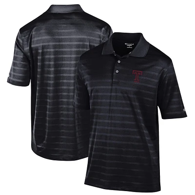 Men's Champion Black Temple Owls Relaxed Fit Textured Solid Polo