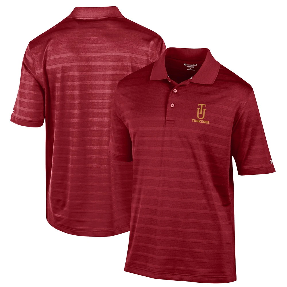 Men's Champion Cardinal Tuskegee Golden Tigers Relaxed Fit Textured Solid Polo