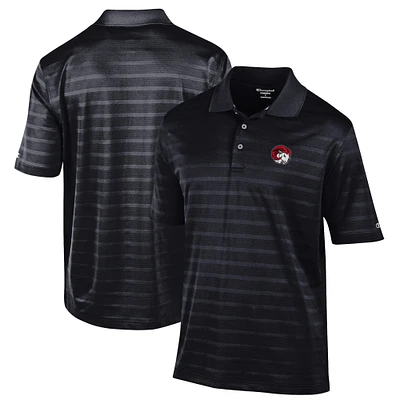 Men's Champion Black Winston-Salem State Rams Relaxed Fit Textured Solid Polo