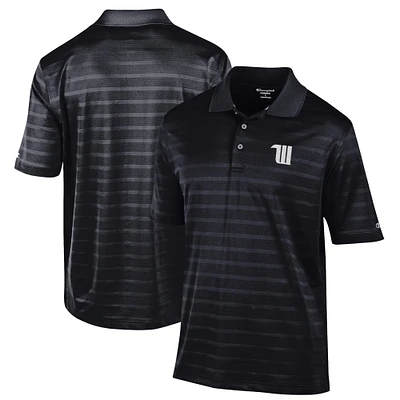 Men's Champion Black Wittenberg University Tigers Relaxed Fit Textured Solid Polo