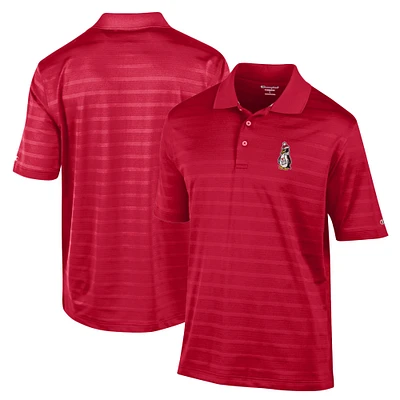Men's Champion Red Youngstown State Penguins Relaxed Fit Textured Solid Polo