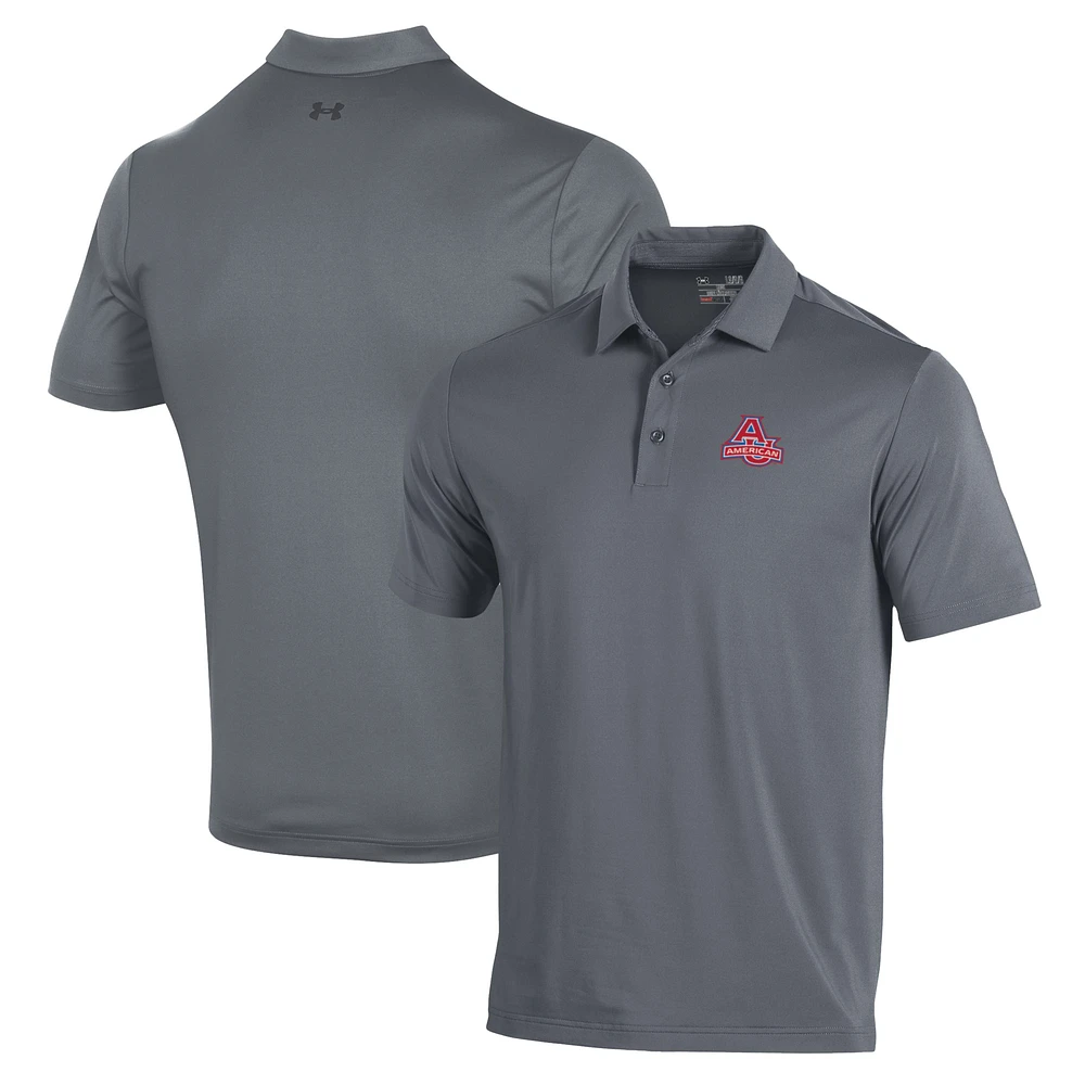 Men's Under Armour Gray American University Eagles Performance Polo