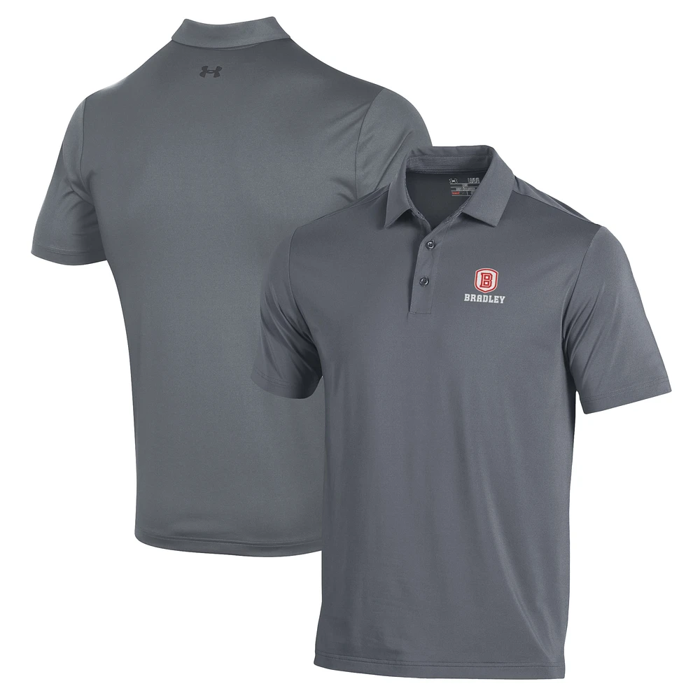 Men's Under Armour Gray Bradley Braves Performance Polo