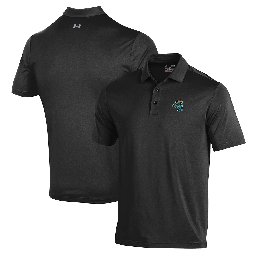 Men's Under Armour Black Coastal Carolina Chanticleers Performance Polo