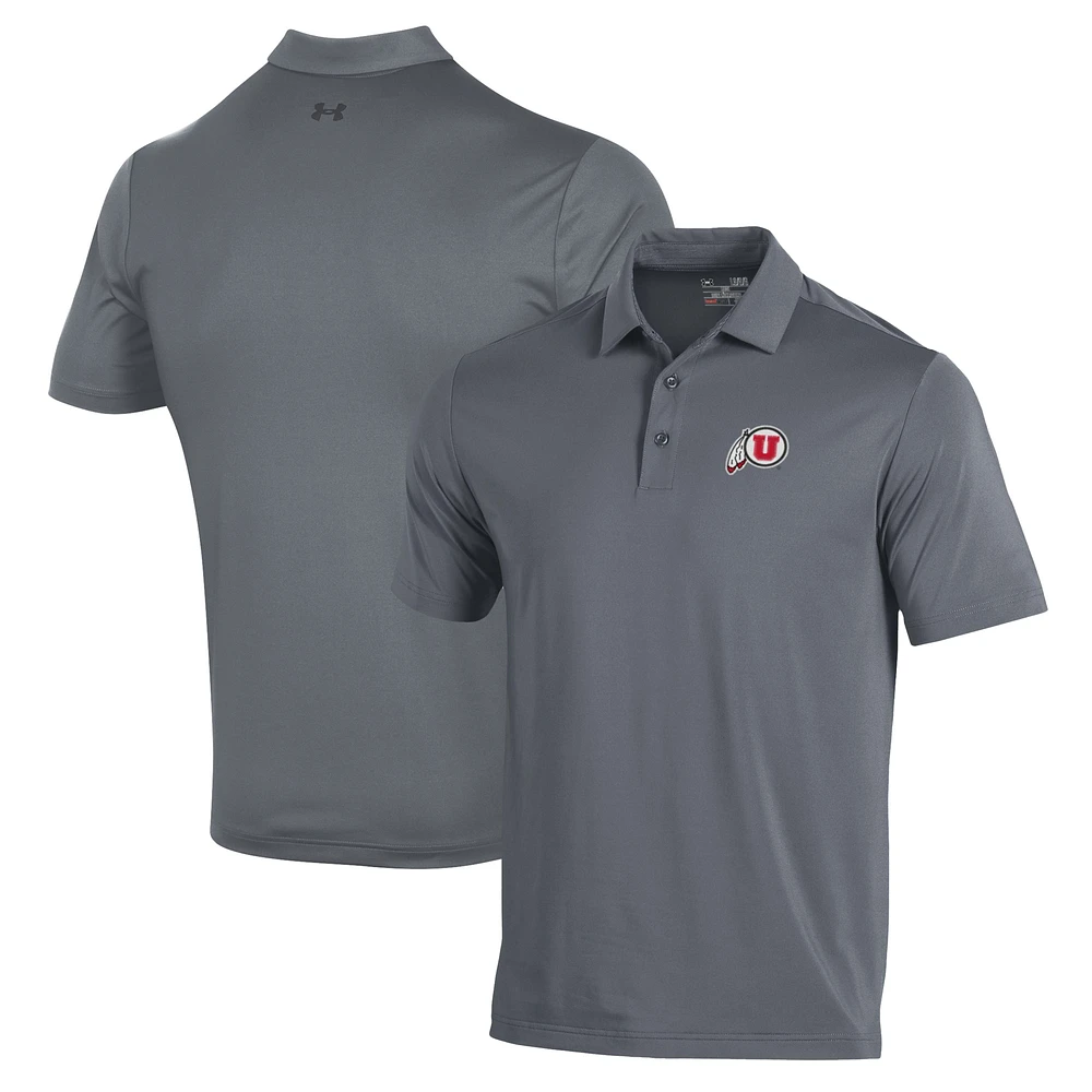 Men's Under Armour Gray Utah Utes Performance Polo