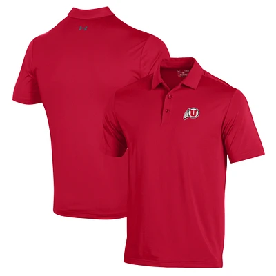 Men's Under Armour Red Utah Utes Performance Polo