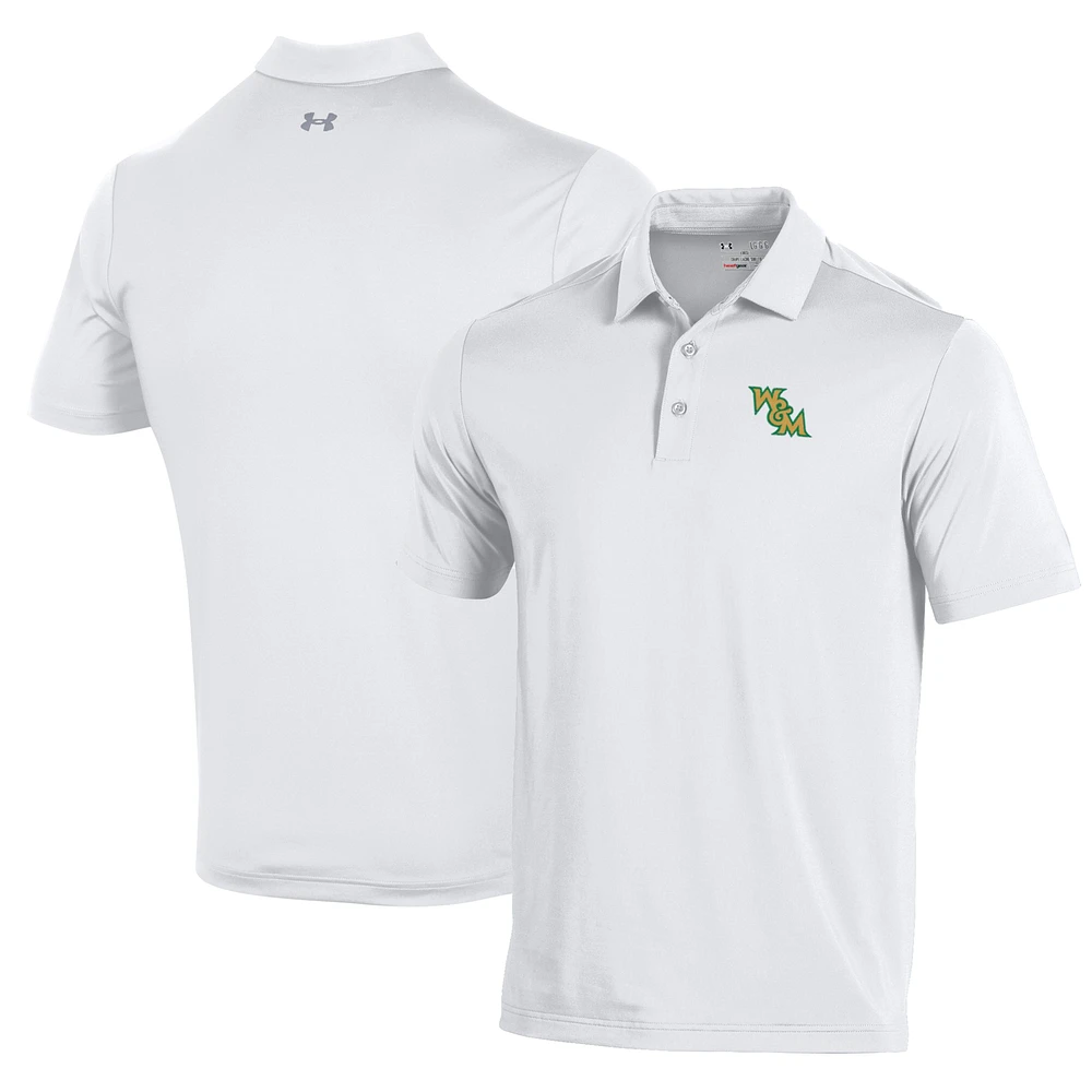 Men's Under Armour White William & Mary Tribe Performance Polo