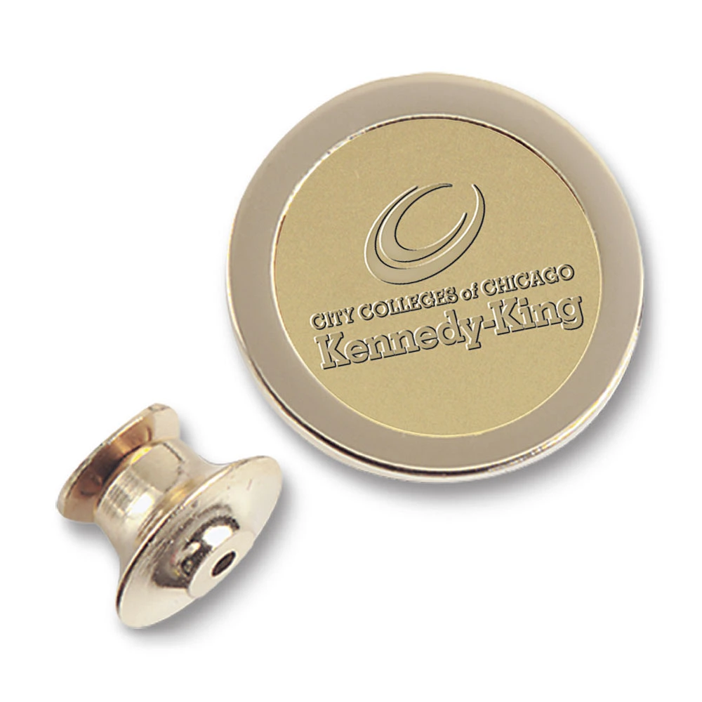 Gold Kennedy-King College Statesmen Logo Lapel Pin