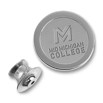 Silver Mid Michigan College Logo Lapel Pin