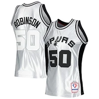 Men's Mitchell & Ness David Robinson Platinum San Antonio Spurs 1998/99 Hardwood Classics 75th Anniversary Swingman Jersey