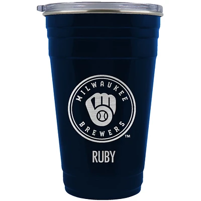 Milwaukee Brewers Team Logo 22oz. Personalized Tailgater Travel Tumbler
