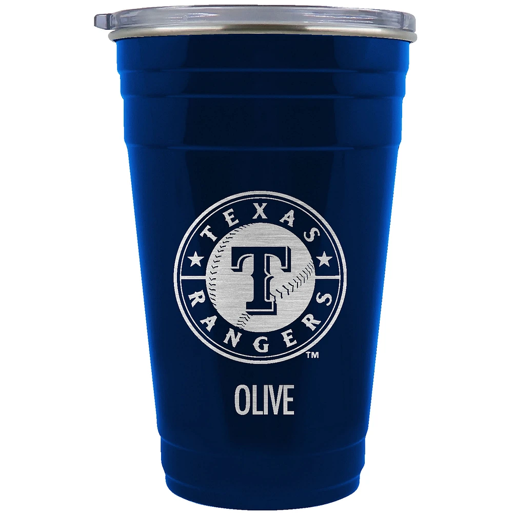 Texas Rangers Team Logo 22oz. Personalized Tailgater Travel Tumbler