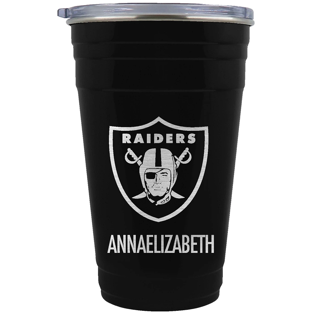 Las Vegas Raiders Team Logo 22oz. Personalized Tailgater Travel Tumbler