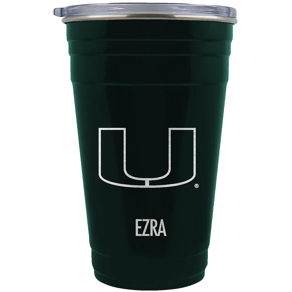 Miami Hurricanes Team Logo 22oz. Personalized Tailgater Travel Tumbler