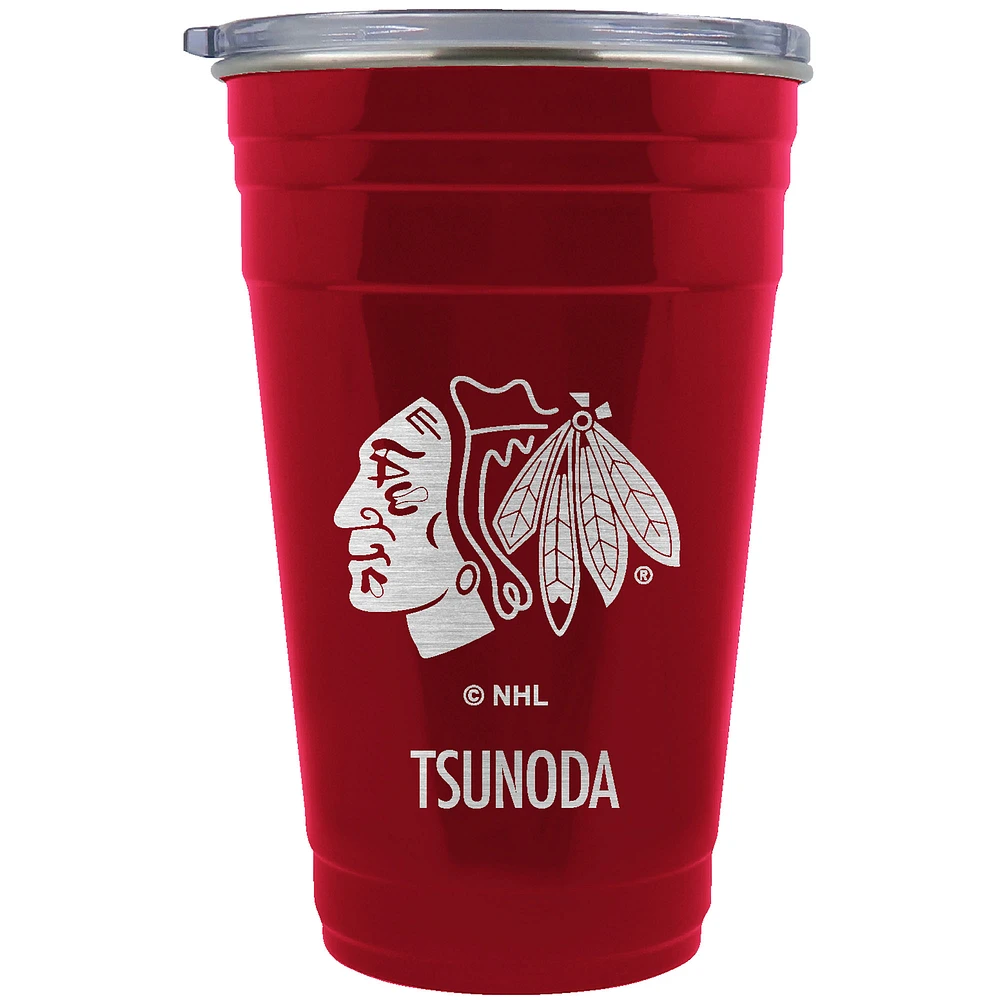 Chicago Blackhawks Team Logo 22oz. Personalized Tailgater Travel Tumbler