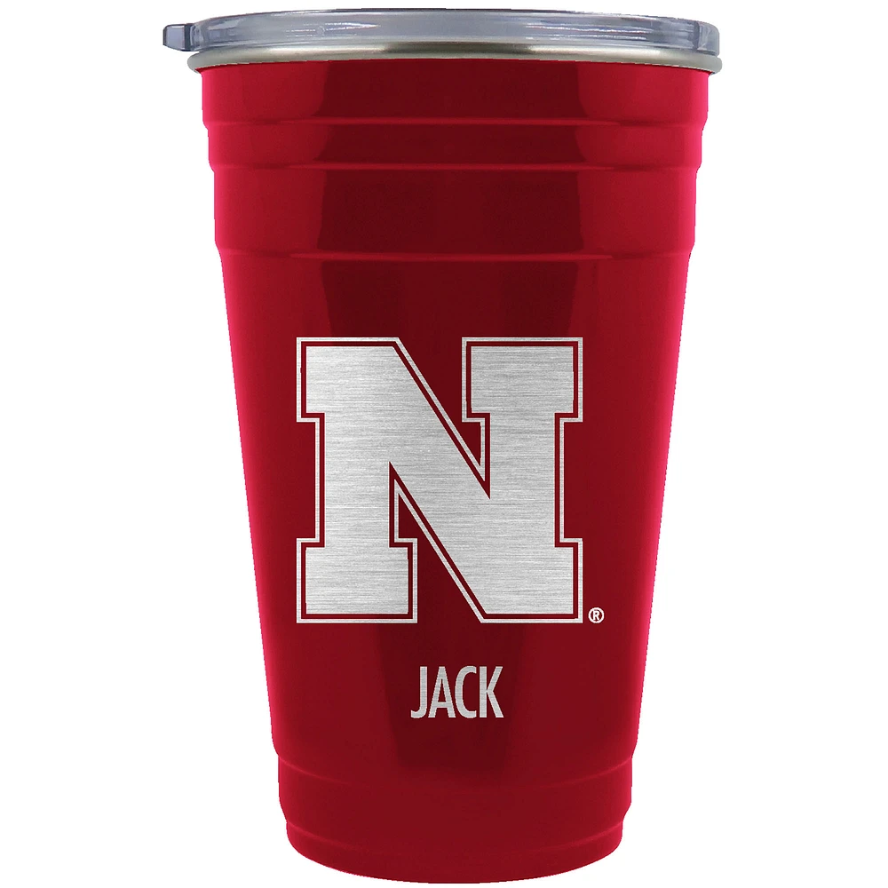 Nebraska Huskers Team Logo 22oz. Personalized Tailgater Travel Tumbler