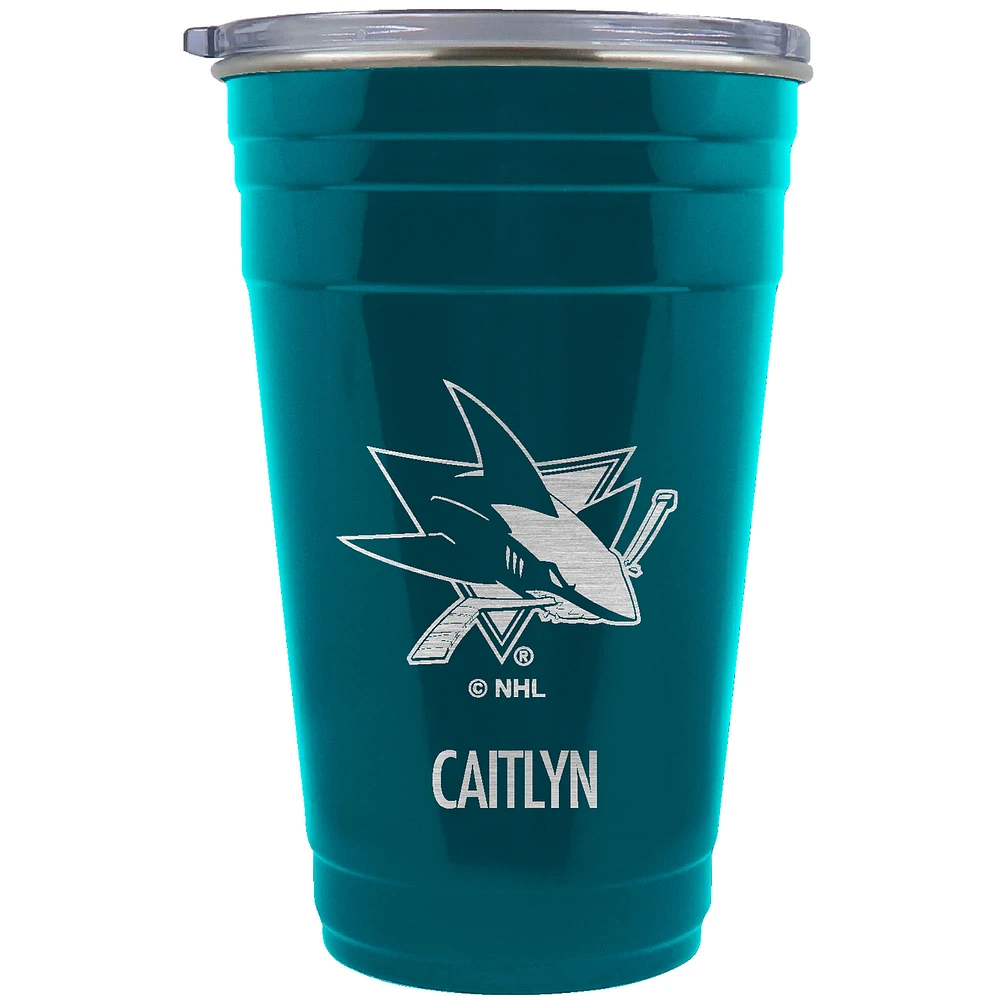 San Jose Sharks Team Logo 22oz. Personalized Tailgater Travel Tumbler