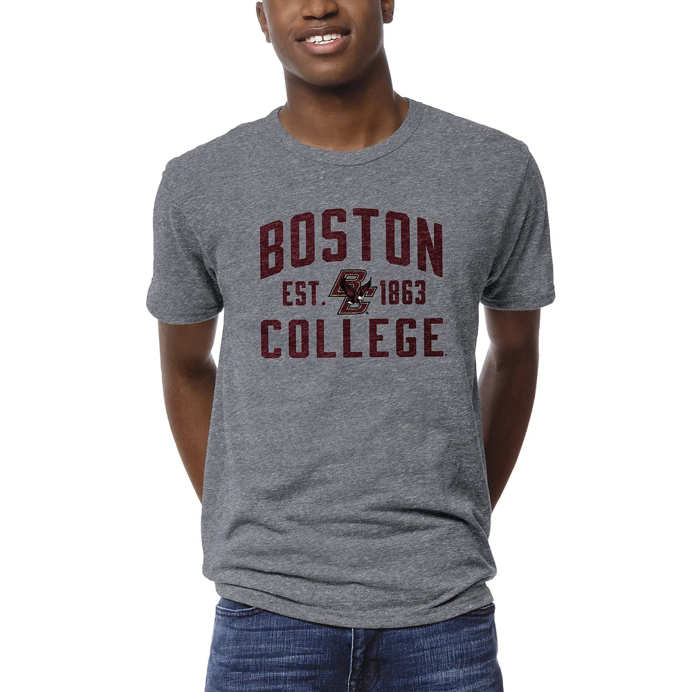 Men's League Collegiate Wear Heather Gray Boston College Eagles 1274 Victory Falls T-Shirt