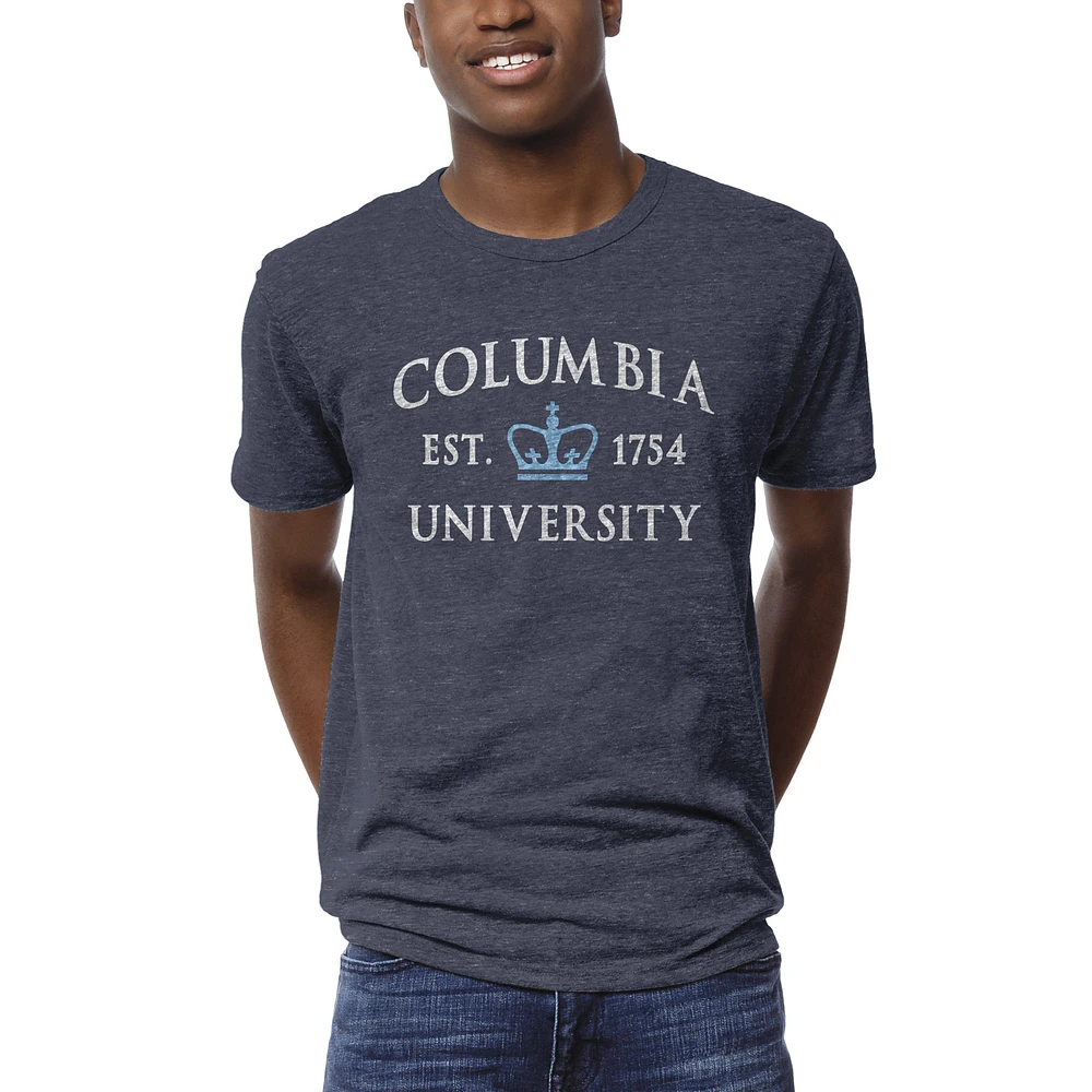 Men's League Collegiate Wear Heather Navy Columbia University 1274 Victory Falls T-Shirt