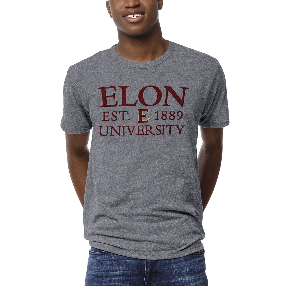 Men's League Collegiate Wear Heather Gray Elon Phoenix 1274 Victory Falls T-Shirt