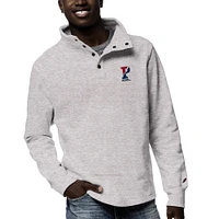 Men's League Collegiate Wear Ash Pennsylvania Quakers 1636 Fleece Quarter Snap Up Pullover Sweatshirt