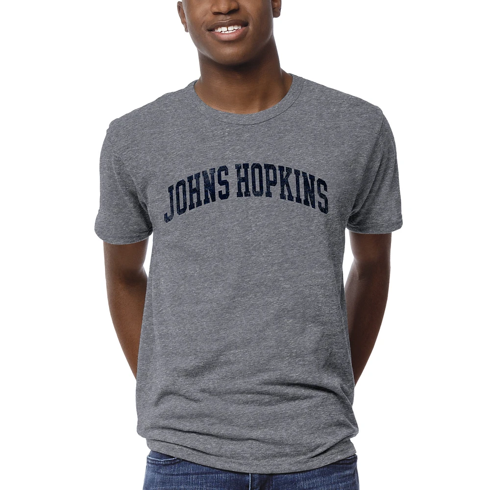 Men's League Collegiate Wear Heather Gray Johns Hopkins Blue Jays 1965 Victory Falls T-Shirt