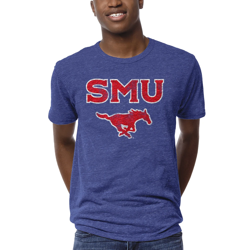 Men's League Collegiate Wear Heather Royal SMU Mustangs 1965 Victory Falls T-Shirt