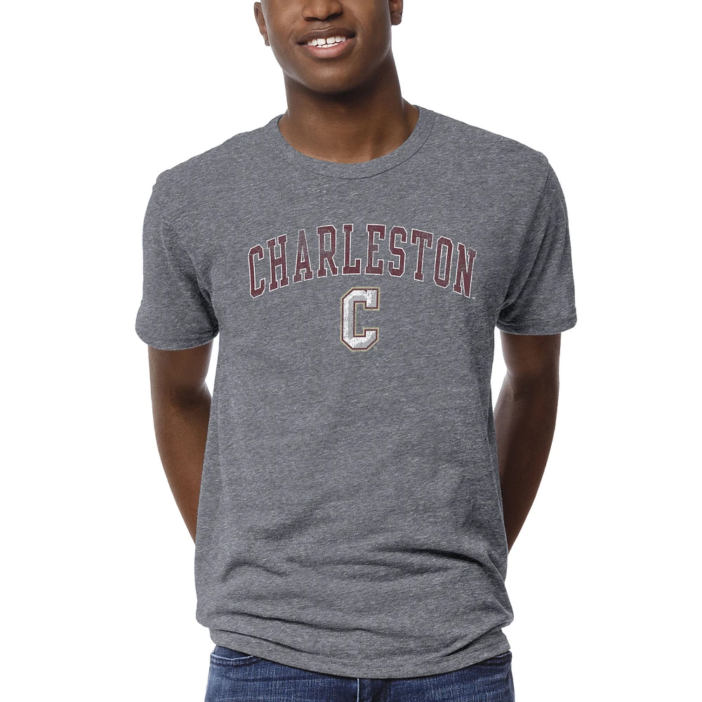 Men's League Collegiate Wear Heather Gray Charleston Cougars 1965 Victory Falls T-Shirt