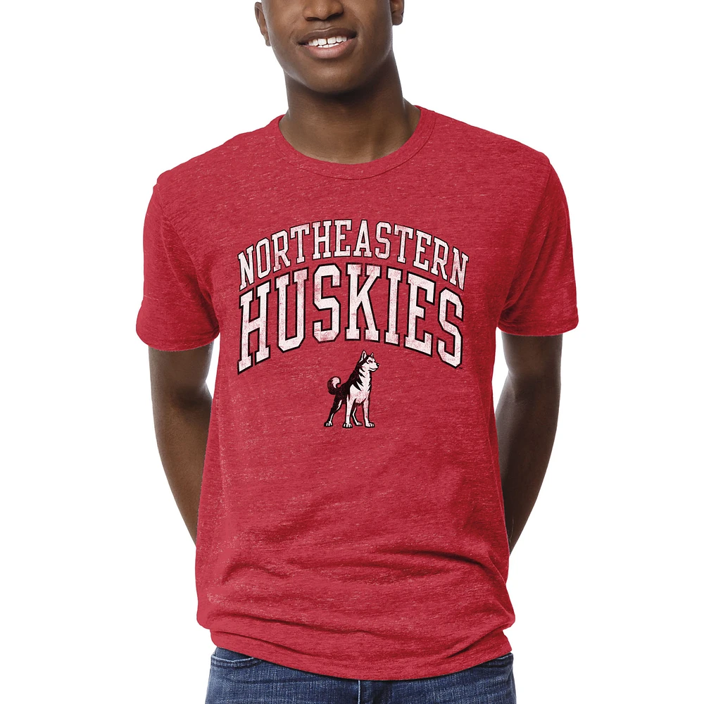 Men's League Collegiate Wear Heather Red Northeastern Huskies 1965 Victory Falls T-Shirt