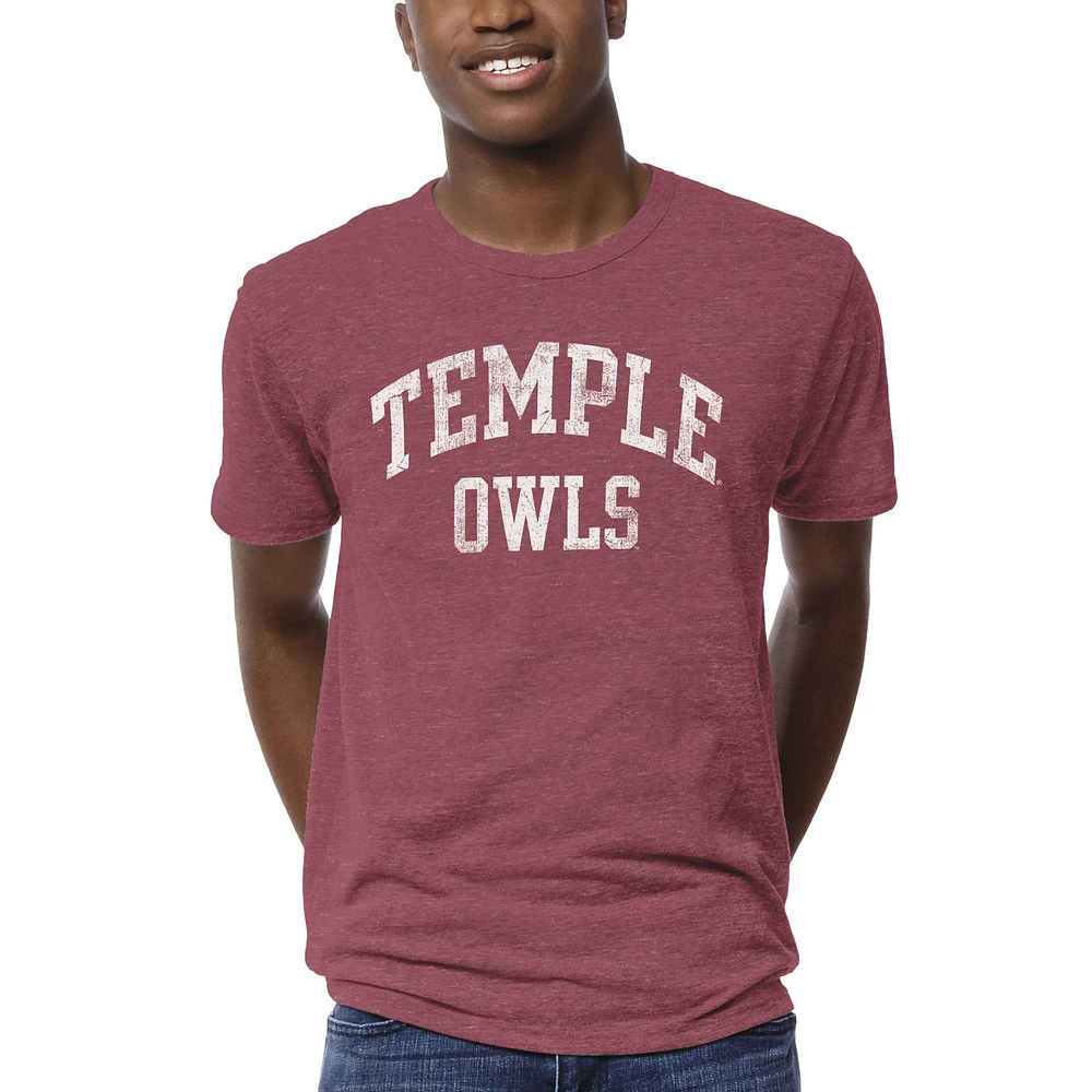 Men's League Collegiate Wear Heathered Cherry Temple Owls 1965 Victory Falls T-Shirt