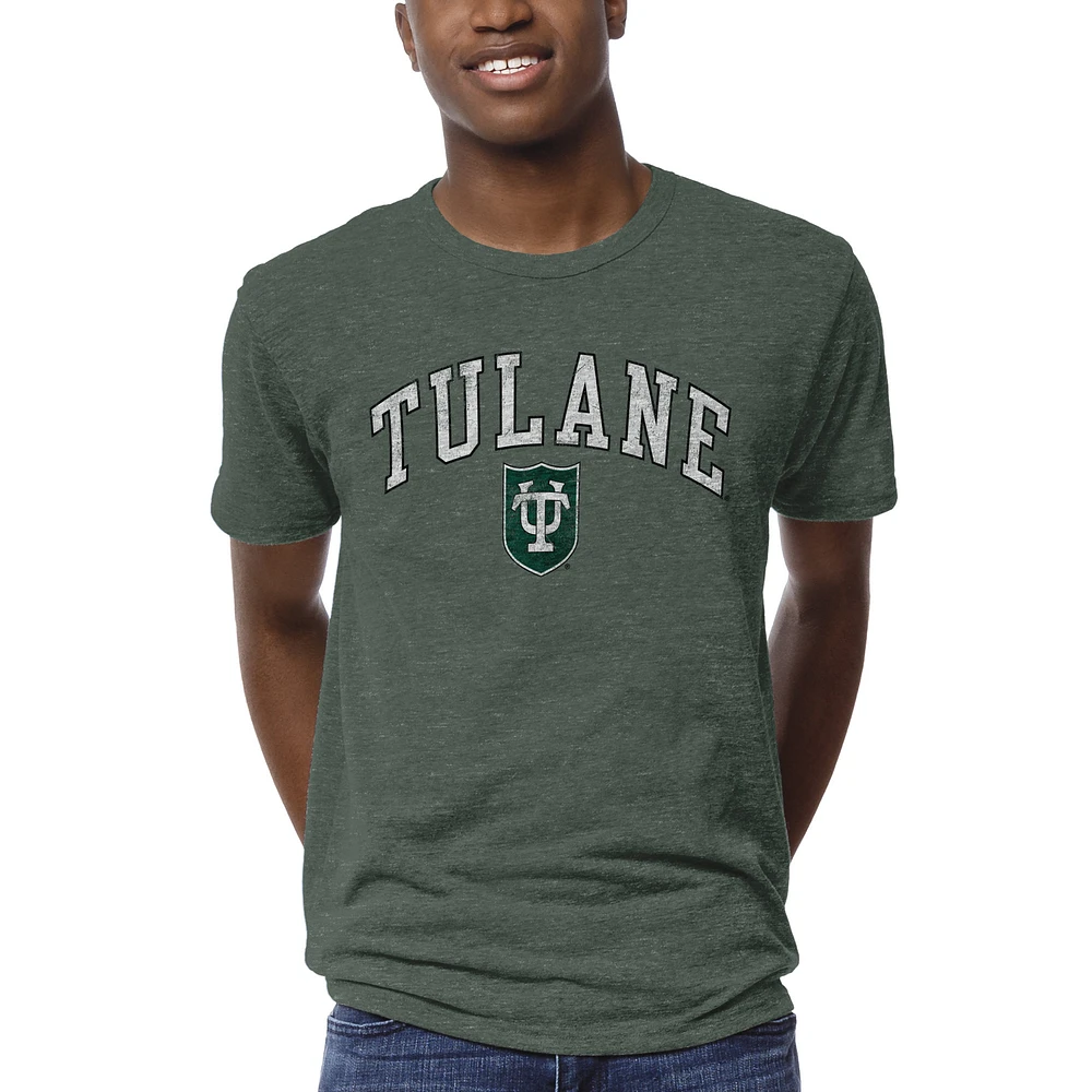 Men's League Collegiate Wear Heather Green Tulane Wave 1965 Victory Falls T-Shirt