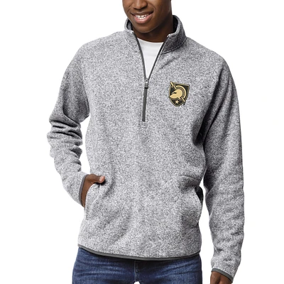 Men's League Collegiate Wear Heather Gray Army Black Knights Saranac Raglan Quarter-Zip Jacket