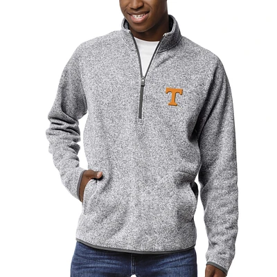 Men's League Collegiate Wear Heather Gray Tennessee Volunteers Saranac Raglan Quarter-Zip Jacket