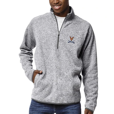 Men's League Collegiate Wear Heather Gray Virginia Cavaliers Saranac Raglan Quarter-Zip Jacket