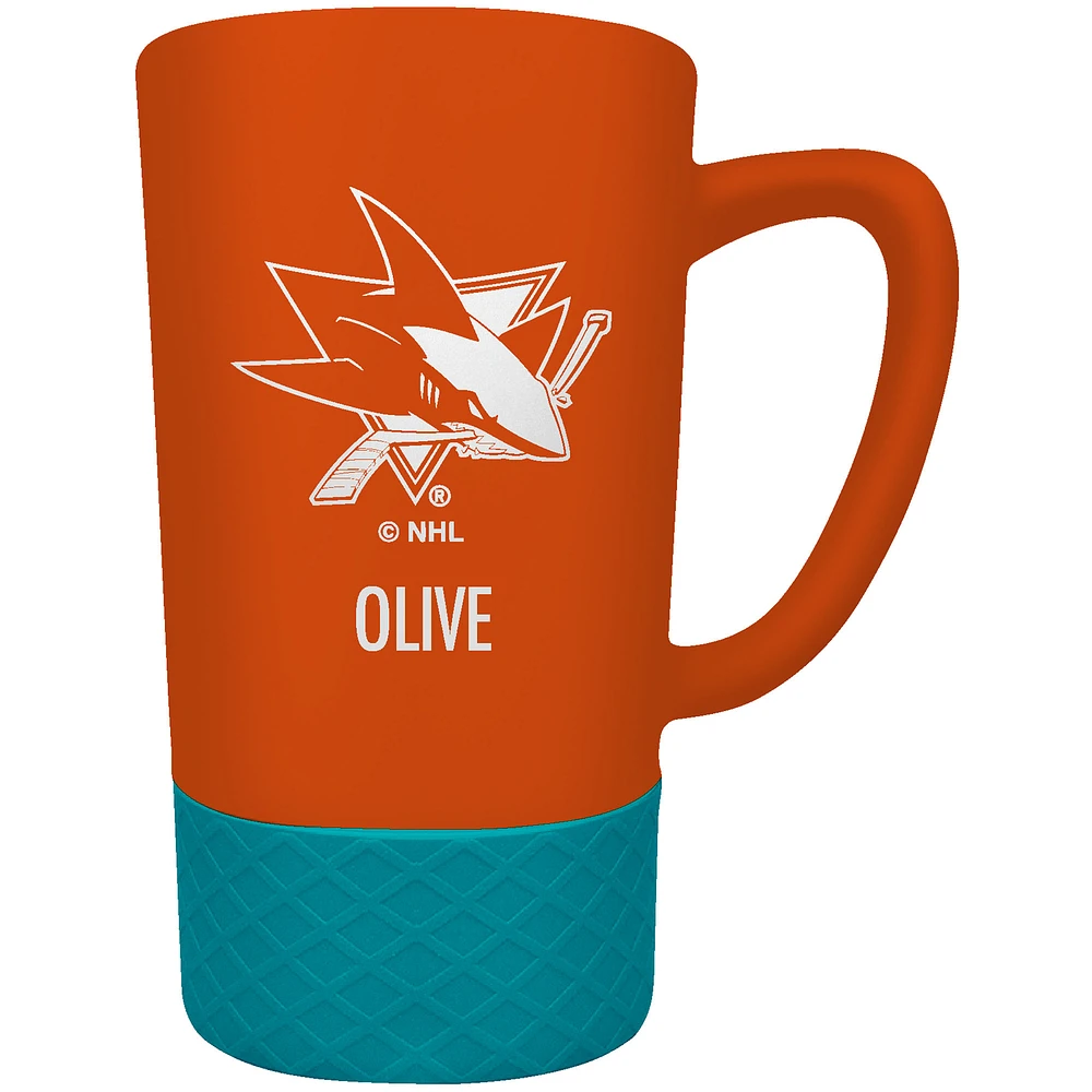 San Jose Sharks Team Logo 16oz. Personalized Laser Etched Jump Mug