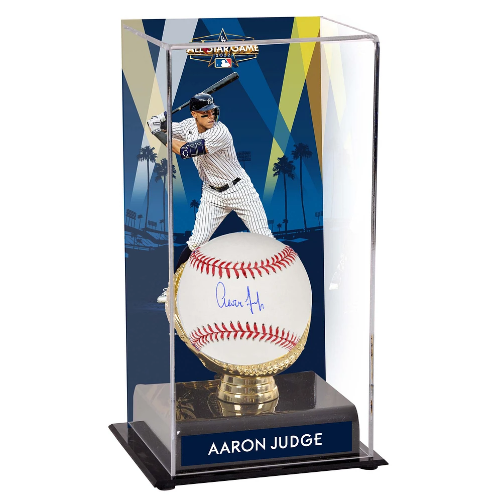 Aaron Judge New York Yankees Autographed Baseball and 2022 MLB All-Star Game Gold Glove Display Case with Image